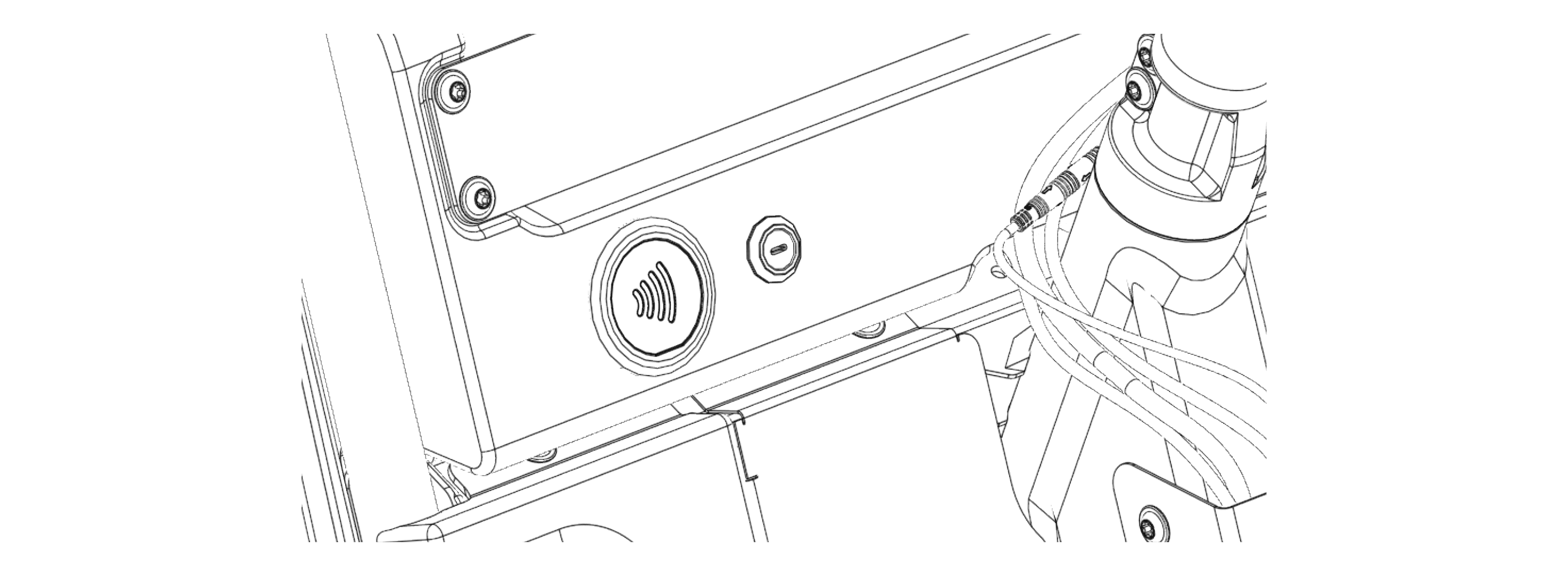 Close up of vehicle start NFC